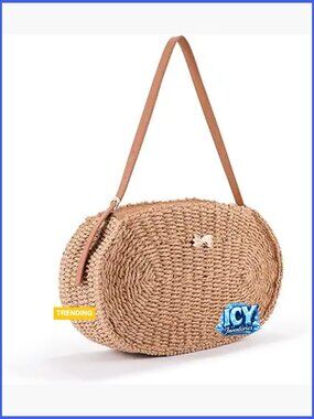 Straw Woven Tote Bag Summer Shoulder Bag Boho Handbag Purse